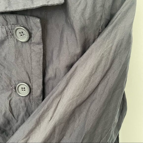 Oxmo wrinkle trench coat in a blueish gray size medium fits around an 8 - Picture 9 of 10